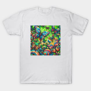 Colorful Butterflies Pattern T-Shirt